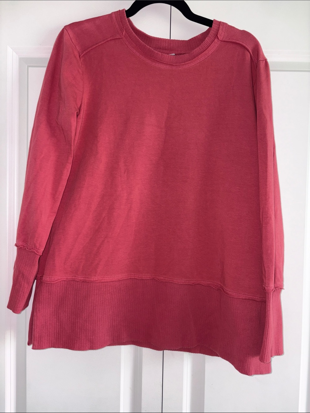 Prairie Cotton made in USA crewneck long sleeve- rose Size M